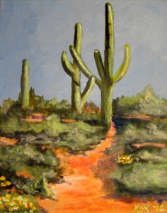 The Cactus from Arizona  Paint & Tea with Kathy Stocking-Koza