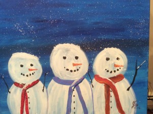 Your Snowmen Friday Dec. 11th at 6:15 PM Art instructor Jeannie Compter