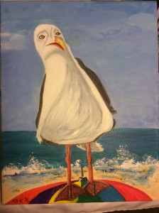 Seagull on the Umbrella
